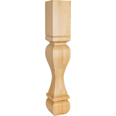 Hardware Resources 6" Wx6"Dx35-1/2"H Hard Maple Footed Square Post P13-MP